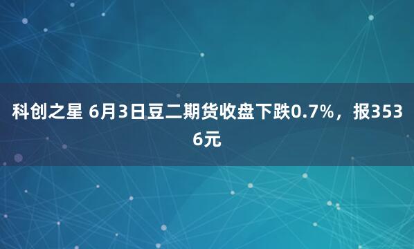 科创之星 6月3日豆二期货收盘下跌0.7%，报3536元